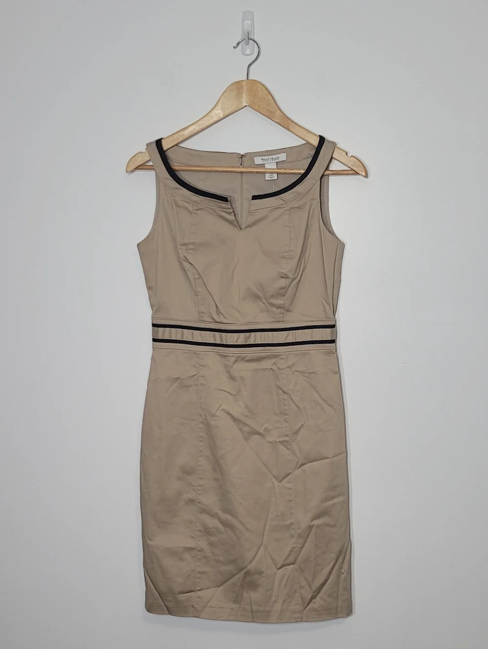 White House Black Market NEW Tan Cotton Sleeveless Lined Business Casual Size 2 - Picture 3 of 12